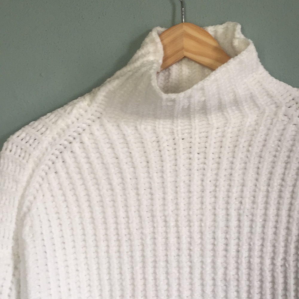 White Chenille Knit Sweater
